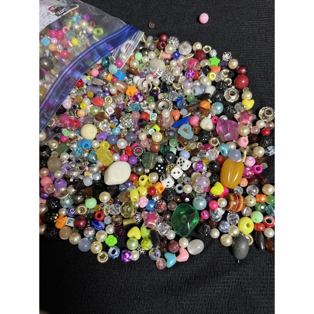 Mixed Bead Lot 2 Lbs Jewelry Craft Making Craft Supplies Acrylic Glass Pearls - Picture 10 of 12